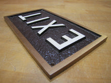 Load image into Gallery viewer, EXIT Old Embossed Advertising Sign Industrial Office Business Shop Bronze Brass Ad
