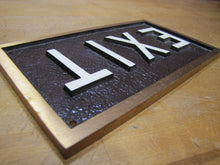 Load image into Gallery viewer, EXIT Old Embossed Advertising Sign Industrial Office Business Shop Bronze Brass Ad
