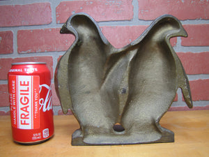 PENGUINS Antique Cast Iron Twin Birds Doorstop Decorative Art Statue Door Stop