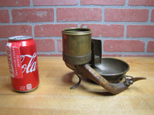 Load image into Gallery viewer, Antique Antlers Horns Folk Art Smoking Set Ashtray Matchbox Holder Cigar Cigarette Cup Holder
