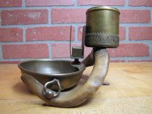 Load image into Gallery viewer, Antique Antlers Horns Folk Art Smoking Set Ashtray Matchbox Holder Cigar Cigarette Cup Holder
