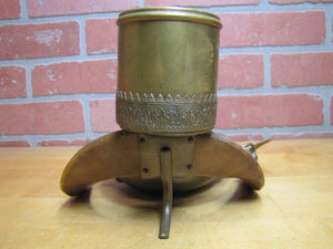 Antique Antlers Horns Folk Art Smoking Set Ashtray Matchbox Holder Cigar Cigarette Cup Holder