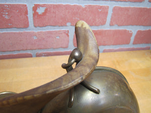 Antique Antlers Horns Folk Art Smoking Set Ashtray Matchbox Holder Cigar Cigarette Cup Holder