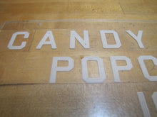 Load image into Gallery viewer, CANDY POPCORN ICE CREAM Old Theatre Concession Stand Boardwalk Carnival Advertising Sign
