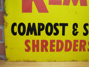 KEMP COMPOST & SOIL SHREDDERS Old Feed Seed Hardware Store Dealer Advertising Sign Since 1890