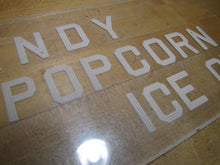 Load image into Gallery viewer, CANDY POPCORN ICE CREAM Old Theatre Concession Stand Boardwalk Carnival Advertising Sign
