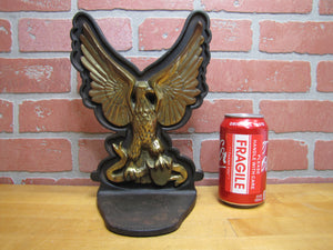 SPREAD WINGED EAGLE Old Large Cast Iron Brass Bronze Doorstop Bookend Decorative Art Statue
