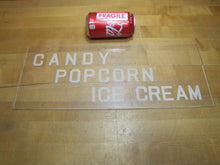 Load image into Gallery viewer, CANDY POPCORN ICE CREAM Old Theatre Concession Stand Boardwalk Carnival Advertising Sign

