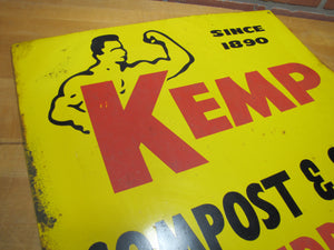 KEMP COMPOST & SOIL SHREDDERS Old Feed Seed Hardware Store Dealer Advertising Sign Since 1890