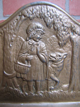 Load image into Gallery viewer, LITTLE RED RIDING HOOD BIG BAD WOLF IN FOREST TREES LANDSCAPE Old Pair Bookends Book Ends
