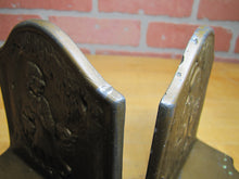Load image into Gallery viewer, LITTLE RED RIDING HOOD BIG BAD WOLF IN FOREST TREES LANDSCAPE Old Pair Bookends Book Ends
