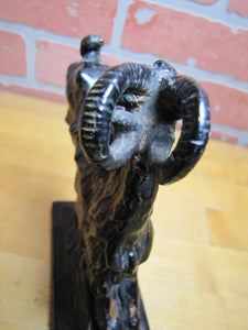 ARMOR BRONZE BILLY GOAT RAM Antique Bookend Doorstop Decorative Arts BronzeClad Statue