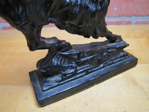 ARMOR BRONZE BILLY GOAT RAM Antique Bookend Doorstop Decorative Arts BronzeClad Statue