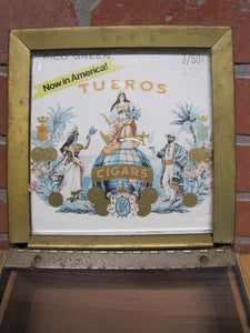 PROPERTY OF CONSOLIDATED CIGAR CORP Old Store Display Ad Box TUEROS PICO GREEN Cigars 3/50c
