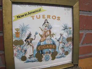 PROPERTY OF CONSOLIDATED CIGAR CORP Old Store Display Ad Box TUEROS PICO GREEN Cigars 3/50c