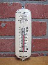 Load image into Gallery viewer, ETZWEILER FUNERAL HOME FINE FURNITURE COLUMBIA PA Old Advertising Thermometer Sign Made in USA
