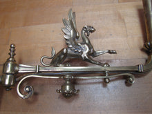 Load image into Gallery viewer, GRIFFIN WINGED BEAST Antique Brass Sconce Light Converted Gas Lamp Fixture
