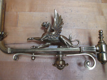Load image into Gallery viewer, GRIFFIN WINGED BEAST Antique Brass Sconce Light Converted Gas Lamp Fixture
