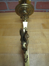Load image into Gallery viewer, GRIFFIN WINGED BEAST Antique Brass Sconce Light Converted Gas Lamp Fixture

