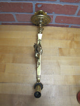 Load image into Gallery viewer, GRIFFIN WINGED BEAST Antique Brass Sconce Light Converted Gas Lamp Fixture
