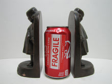 Load image into Gallery viewer, JB JENNING BROS INNOCENCE Antique Bronze Clad Bookends Young Girl Ornate Detailing Decorative Art Statues
