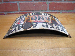 KEEP AWAY DANGER HIGH VOLTAGE Old Porcelain Bowed Curved Safety Advertising Sign