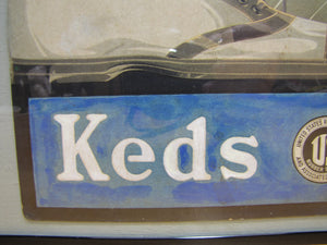KEDS SNEAKERS FABRIC FOOTWEAR Old Store Display Advertising Sign UNITED STATES RUBBER Co