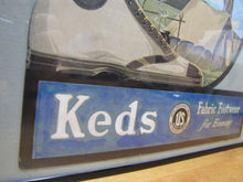 Load image into Gallery viewer, KEDS SNEAKERS FABRIC FOOTWEAR Old Store Display Advertising Sign UNITED STATES RUBBER Co
