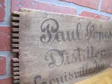 Load image into Gallery viewer, PAUL JONES DISTILLER LOUISVILLE KY Antique Pre Prohibition Wooden Crate Box Panel Sign
