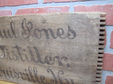 Load image into Gallery viewer, PAUL JONES DISTILLER LOUISVILLE KY Antique Pre Prohibition Wooden Crate Box Panel Sign
