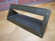 Load image into Gallery viewer, PAPERS Old Brass Mail Newspaper Slot Architectural Building Hardware Element
