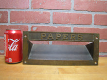 Load image into Gallery viewer, PAPERS Old Brass Mail Newspaper Slot Architectural Building Hardware Element
