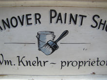 Load image into Gallery viewer, HANOVER PAINT SHOP Wm Knehr Proprietor Old Double Sided Wooden Store Ad Sign NH New Hampshire
