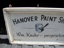 Load image into Gallery viewer, HANOVER PAINT SHOP Wm Knehr Proprietor Old Double Sided Wooden Store Ad Sign NH New Hampshire
