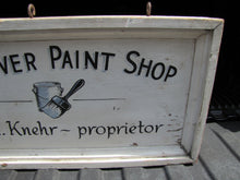 Load image into Gallery viewer, HANOVER PAINT SHOP Wm Knehr Proprietor Old Double Sided Wooden Store Ad Sign NH New Hampshire
