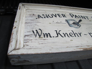 HANOVER PAINT SHOP Wm Knehr Proprietor Old Double Sided Wooden Store Ad Sign NH New Hampshire
