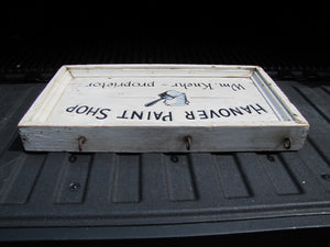 HANOVER PAINT SHOP Wm Knehr Proprietor Old Double Sided Wooden Store Ad Sign NH New Hampshire