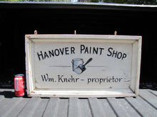 Load image into Gallery viewer, HANOVER PAINT SHOP Wm Knehr Proprietor Old Double Sided Wooden Store Ad Sign NH New Hampshire
