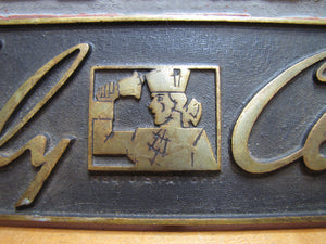 TIMELY CLOTHES Old Store Display Sign BRONZE-CRAFT ADCO NY Counter Register Top