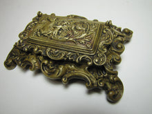 Load image into Gallery viewer, Antique 19c Bronze Hippocampus Mystical Beast Winged Cherub Tophat Ornate Decorative Arts Trinket Box
