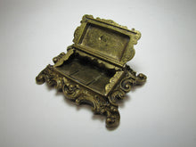 Load image into Gallery viewer, Antique 19c Bronze Hippocampus Mystical Beast Winged Cherub Tophat Ornate Decorative Arts Trinket Box
