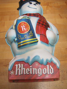 RHEINGOLD BREWERIES NEW YORK NY ORANGE NJ SNOWMAN 1940s Bar Pub Tavern Liquor Store Advertising Beer Sign 5-48