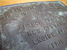 Load image into Gallery viewer, TUG HENRY GRAY ATLAS IMPERIAL DIESEL ENGINES SOLD BY ARTHUR DUVIC&#39;S SONS NEW ORLEANS LA ENGINE NO 11005 1935 Old Bronze Builders Dealers Boat Plaque Sign Plate
