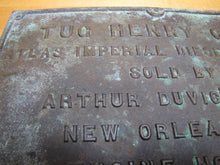 Load image into Gallery viewer, TUG HENRY GRAY ATLAS IMPERIAL DIESEL ENGINES SOLD BY ARTHUR DUVIC&#39;S SONS NEW ORLEANS LA ENGINE NO 11005 1935 Old Bronze Builders Dealers Boat Plaque Sign Plate
