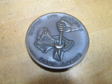 Load image into Gallery viewer, WINE RY APPLIANCE CO TOLEDO OHIO HOPPER GONDOLA DOOR LOCKS BRGS Old Bronze Ad Paperweight Medallion
