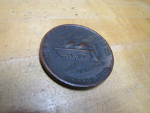 Load image into Gallery viewer, WINE RY APPLIANCE CO TOLEDO OHIO HOPPER GONDOLA DOOR LOCKS BRGS Old Bronze Ad Paperweight Medallion
