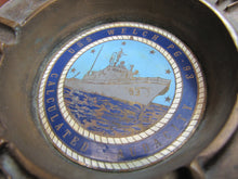 Load image into Gallery viewer, USS WELCH PG-93 UNITED STATES NAVY GUNBOAT Old Brass Ashtray Tray USN Calculated Audacity

