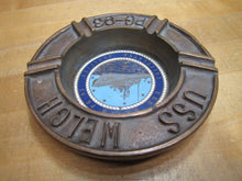 Load image into Gallery viewer, USS WELCH PG-93 UNITED STATES NAVY GUNBOAT Old Brass Ashtray Tray USN Calculated Audacity
