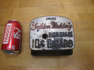 SMOKE GOLDEN WEDDING HIGH GRADE 10c CIGAR p1889 Advertising Display Cutter Erie Specialty Pa #82