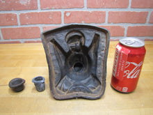 Load image into Gallery viewer, Chubby Gentleman Sitting Carving Turkey Dinner Feast Antique Cast Iron Figural Inkwell
